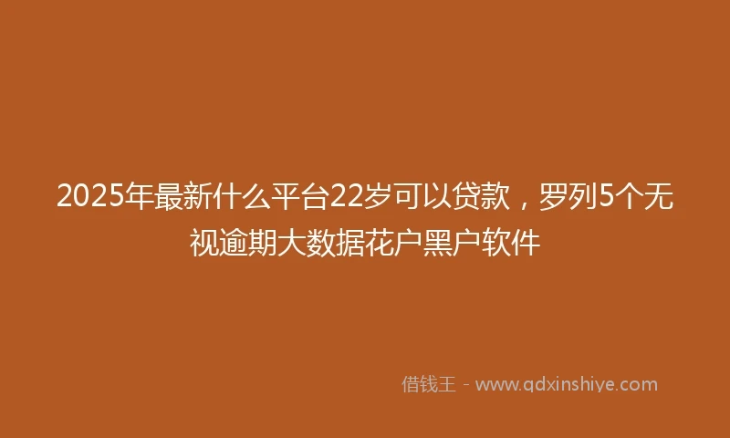 2025年最新什么平台22岁可以贷款，罗列5个无视逾期大数据花户黑户软件