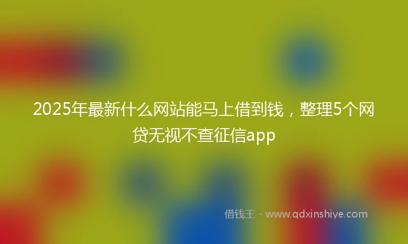 2025年最新什么网站能马上借到钱，整理5个网贷无视不查征信app
