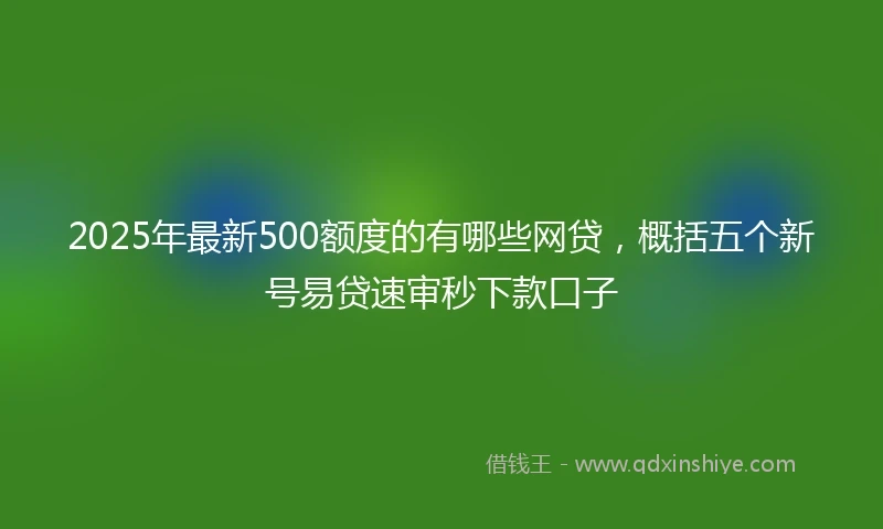 2025年最新500额度的有哪些网贷，概括五个新号易贷速审秒下款口子