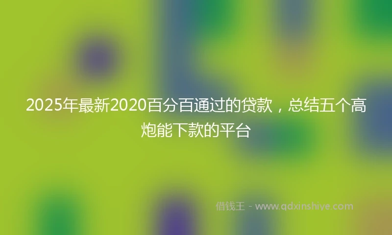 2025年最新2020百分百通过的贷款，总结五个高炮能下款的平台