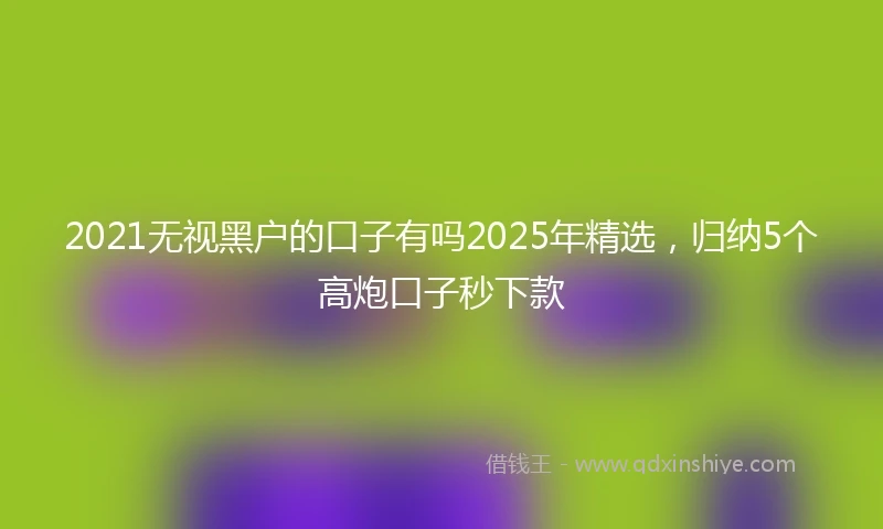 2021无视黑户的口子有吗2025年精选，归纳5个高炮口子秒下款