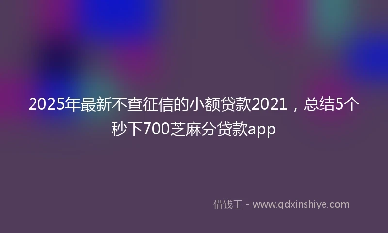 2025年最新不查征信的小额贷款2021，总结5个秒下700芝麻分贷款app