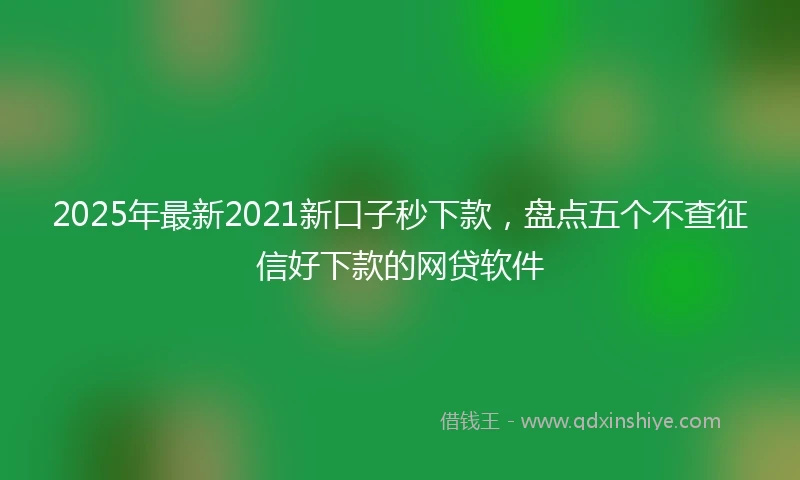 2025年最新2021新口子秒下款，盘点五个不查征信好下款的网贷软件