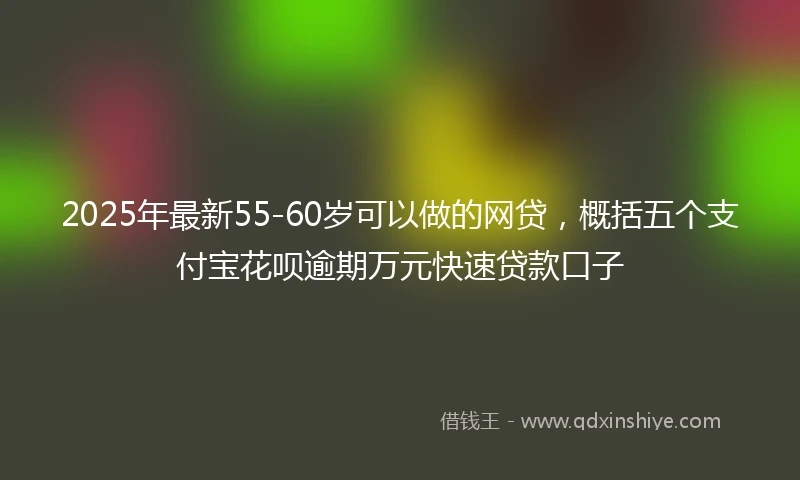 2025年最新55-60岁可以做的网贷，概括五个支付宝花呗逾期万元快速贷款口子