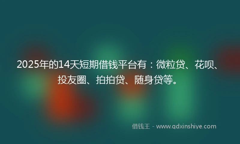 2025年的14天短期借钱平台有：微粒贷、花呗、投友圈、拍拍贷、随身贷等。