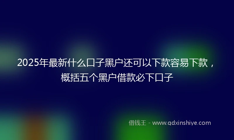 2025年最新什么口子黑户还可以下款容易下款，概括五个黑户借款必下口子