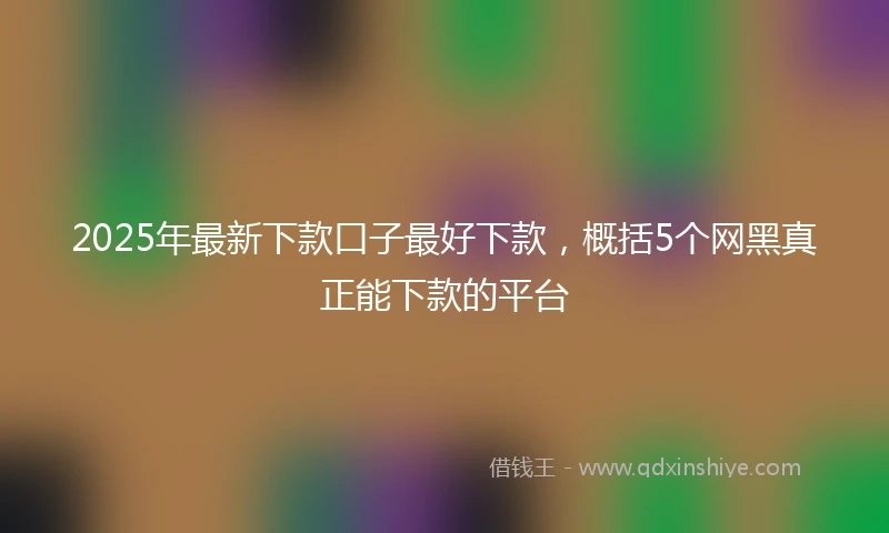 2025年最新下款口子最好下款，概括5个网黑真正能下款的平台