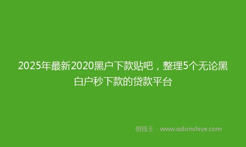 2025年最新2020黑户下款贴吧，整理5个无论黑白户秒下款的贷款平台