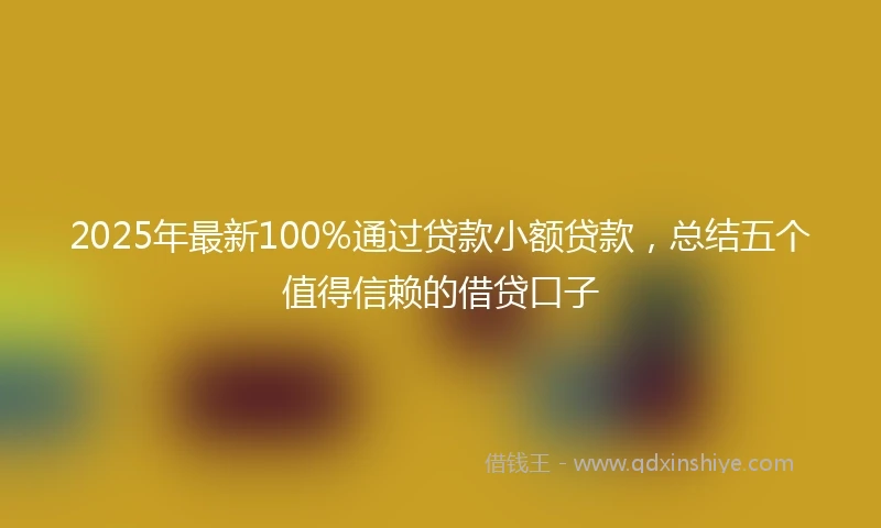 2025年最新100%通过贷款小额贷款，总结五个值得信赖的借贷口子