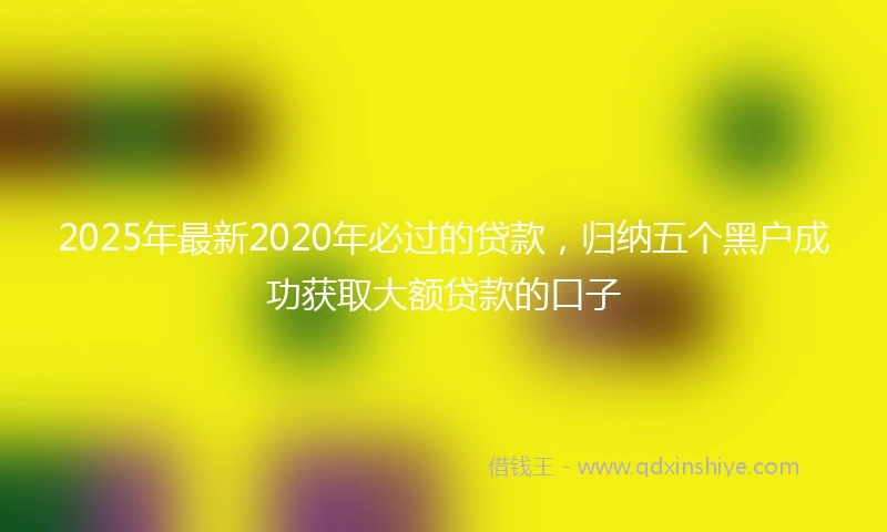 2025年最新2020年必过的贷款，归纳五个黑户成功获取大额贷款的口子