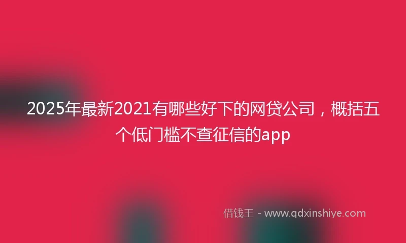 2025年最新2021有哪些好下的网贷公司，概括五个低门槛不查征信的app