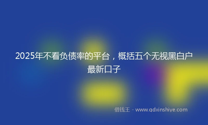 2025年不看负债率的平台，概括五个无视黑白户最新口子