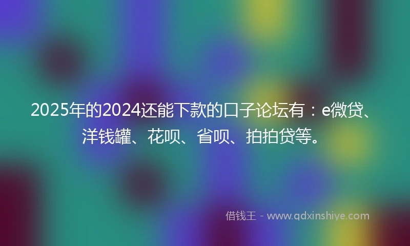 2025年的2024还能下款的口子论坛有：e微贷、洋钱罐、花呗、省呗、拍拍贷等。