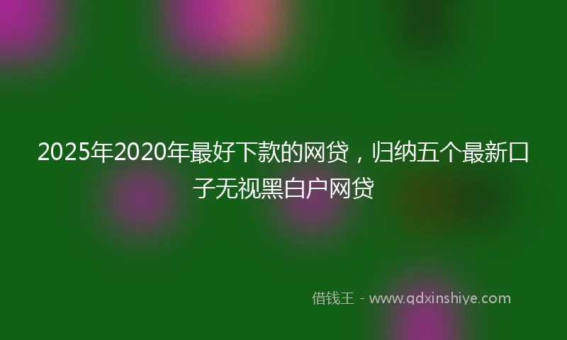 2025年2020年最好下款的网贷，归纳五个最新口子无视黑白户网贷