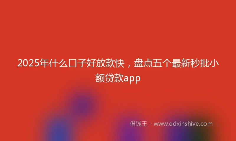 2025年什么口子好放款快，盘点五个最新秒批小额贷款app