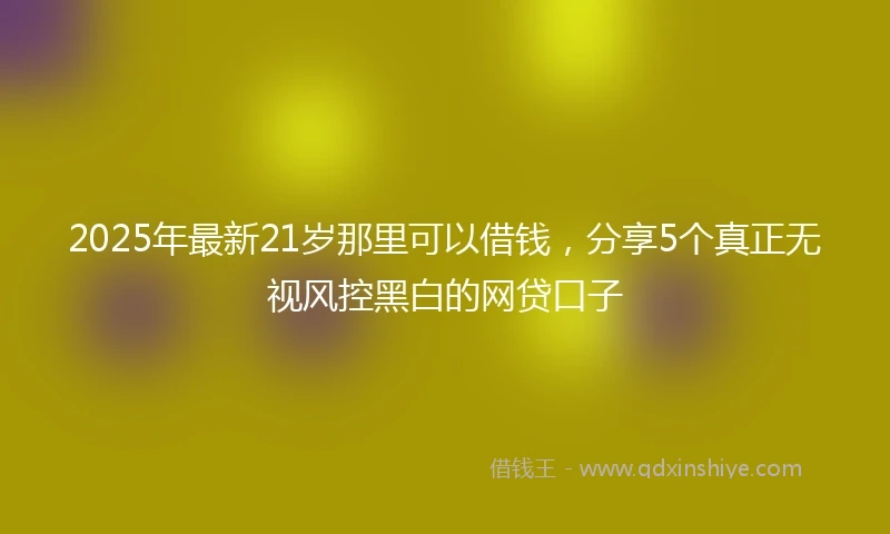 2025年最新21岁那里可以借钱，分享5个真正无视风控黑白的网贷口子