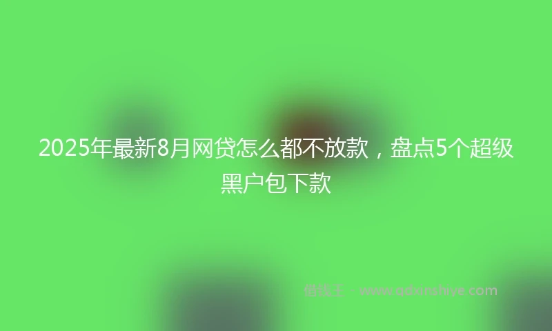 2025年最新8月网贷怎么都不放款，盘点5个超级黑户包下款