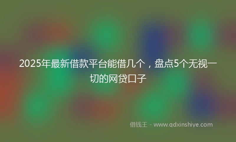 2025年最新借款平台能借几个，盘点5个无视一切的网贷口子