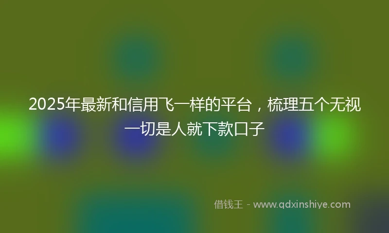2025年最新和信用飞一样的平台，梳理五个无视一切是人就下款口子