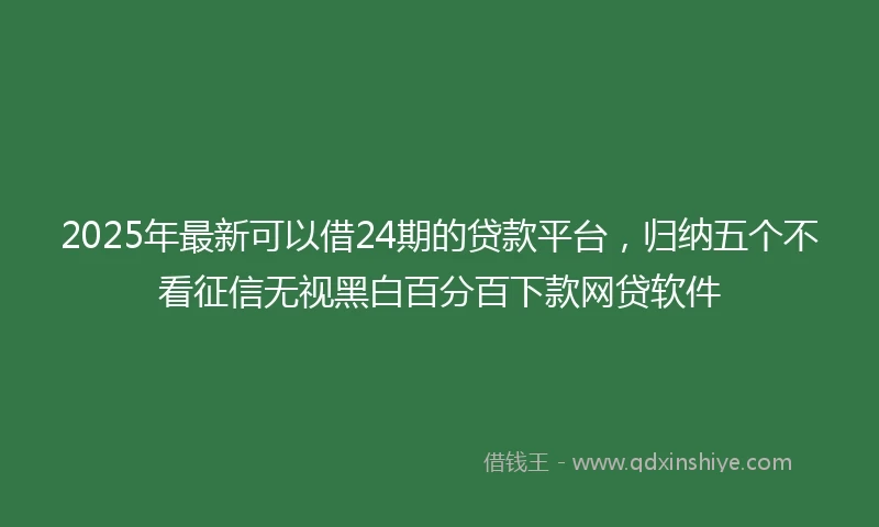 2025年最新可以借24期的贷款平台，归纳五个不看征信无视黑白百分百下款网贷软件