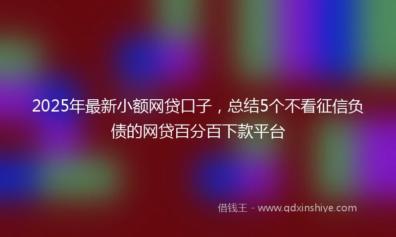 2025年最新小额网贷口子，总结5个不看征信负债的网贷百分百下款平台