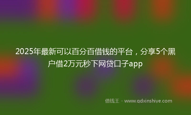 2025年最新可以百分百借钱的平台，分享5个黑户借2万元秒下网贷口子app