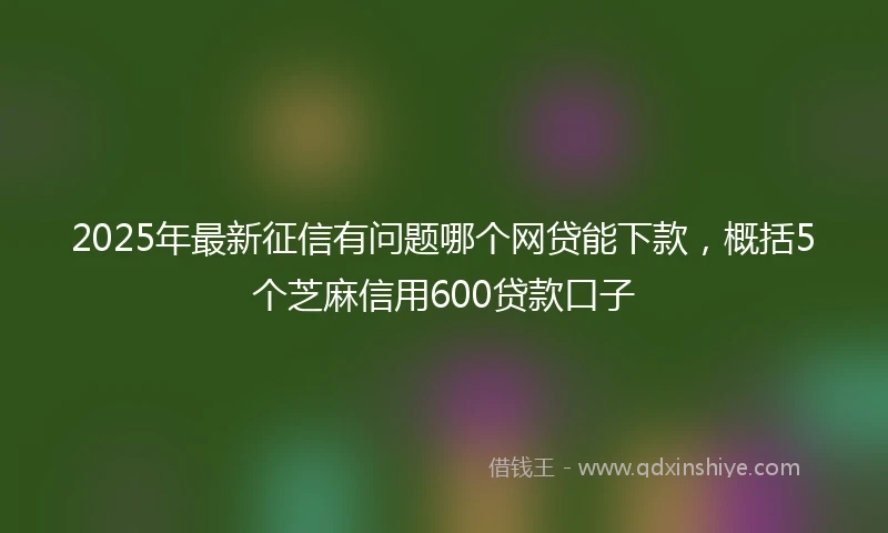 2025年最新征信有问题哪个网贷能下款，概括5个芝麻信用600贷款口子