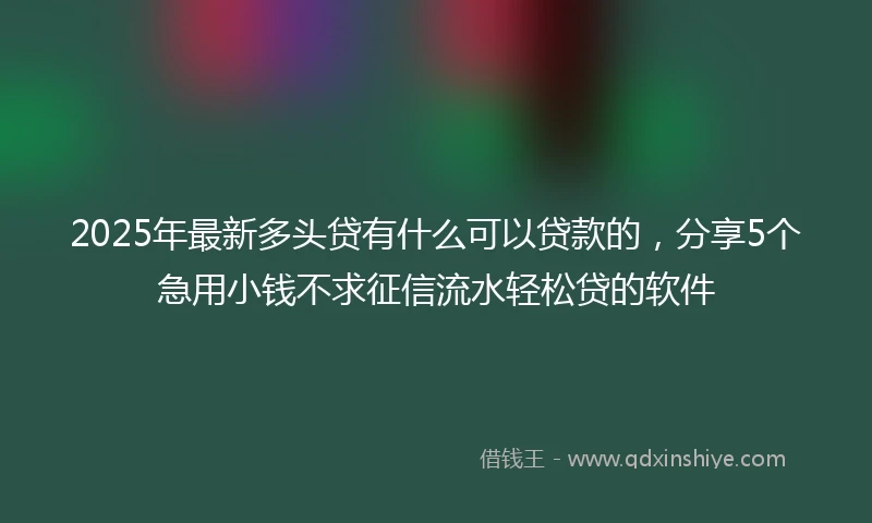 2025年最新多头贷有什么可以贷款的，分享5个急用小钱不求征信流水轻松贷的软件