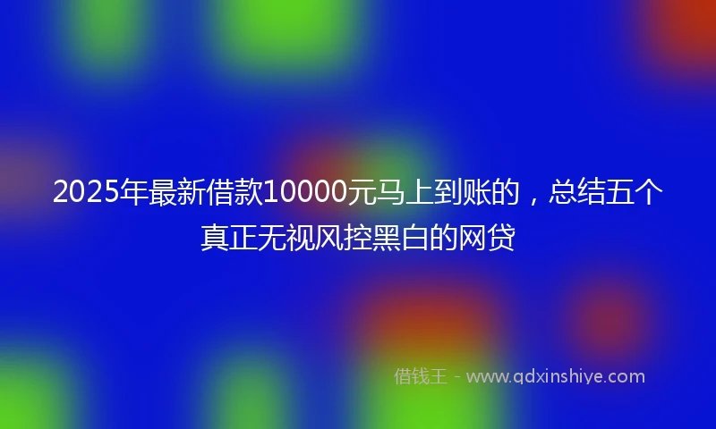 2025年最新借款10000元马上到账的，总结五个真正无视风控黑白的网贷