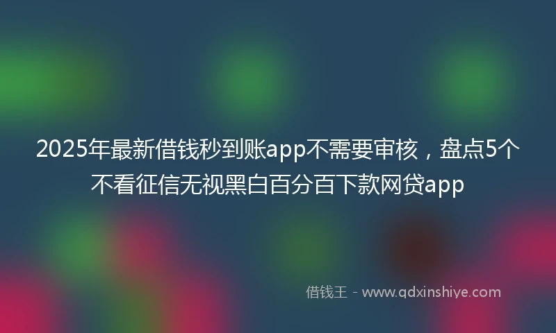 2025年最新借钱秒到账app不需要审核，盘点5个不看征信无视黑白百分百下款网贷app