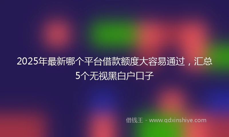 2025年最新哪个平台借款额度大容易通过，汇总5个无视黑白户口子