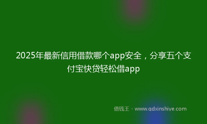 2025年最新信用借款哪个app安全，分享五个支付宝快贷轻松借app