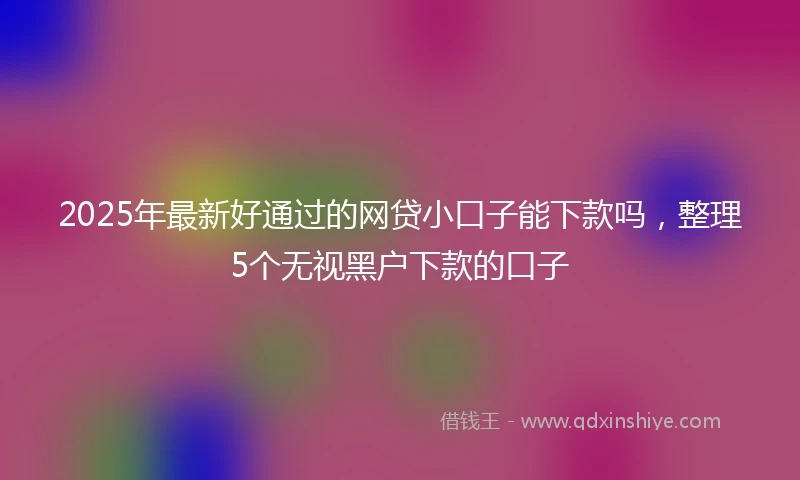 2025年最新好通过的网贷小口子能下款吗，整理5个无视黑户下款的口子