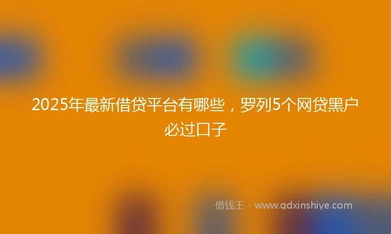 2025年最新借贷平台有哪些，罗列5个网贷黑户必过口子