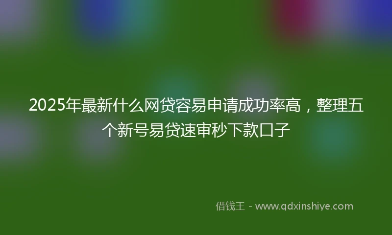 2025年最新什么网贷容易申请成功率高，整理五个新号易贷速审秒下款口子