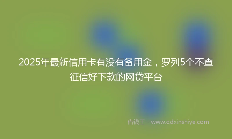 2025年最新信用卡有没有备用金，罗列5个不查征信好下款的网贷平台