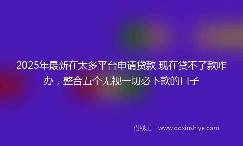2025年最新在太多平台申请贷款 现在贷不了款咋办，整合五个无视一切必下款的口子