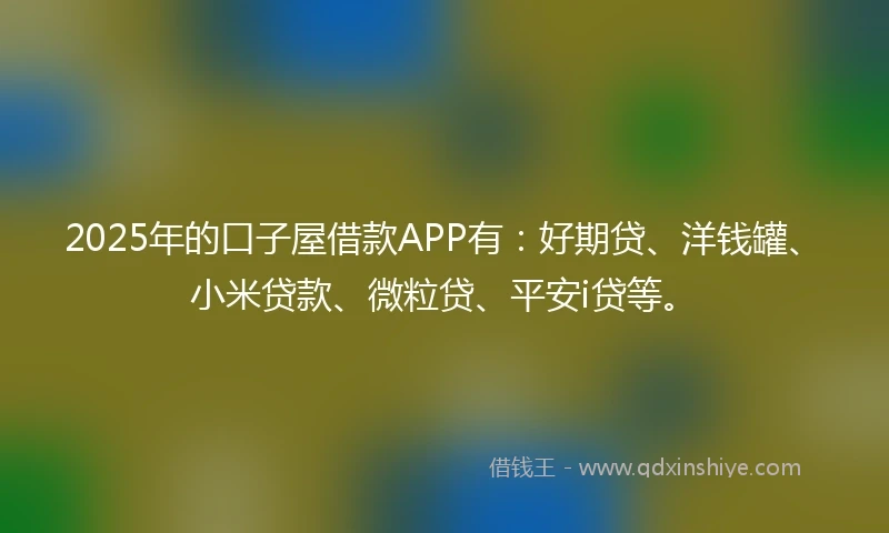 2025年的口子屋借款APP有：好期贷、洋钱罐、小米贷款、微粒贷、平安i贷等。