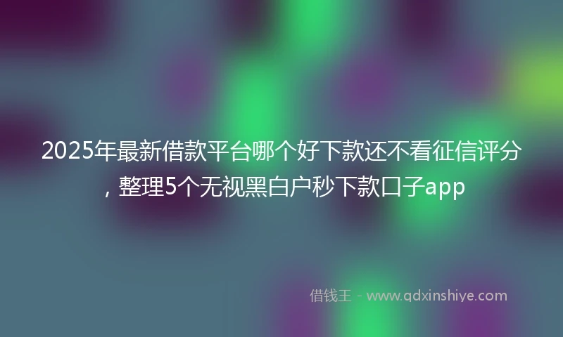 2025年最新借款平台哪个好下款还不看征信评分，整理5个无视黑白户秒下款口子app