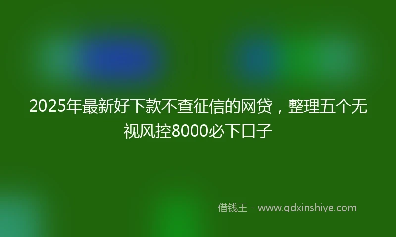 2025年最新好下款不查征信的网贷，整理五个无视风控8000必下口子