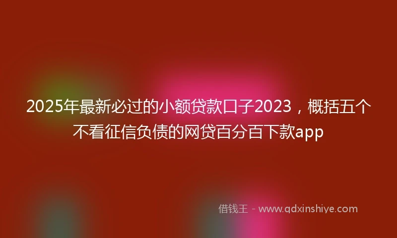 2025年最新必过的小额贷款口子2023，概括五个不看征信负债的网贷百分百下款app