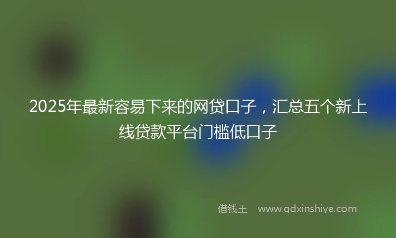 2025年最新容易下来的网贷口子，汇总五个新上线贷款平台门槛低口子