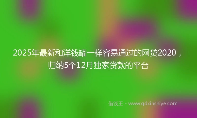 2025年最新和洋钱罐一样容易通过的网贷2020，归纳5个12月独家贷款的平台