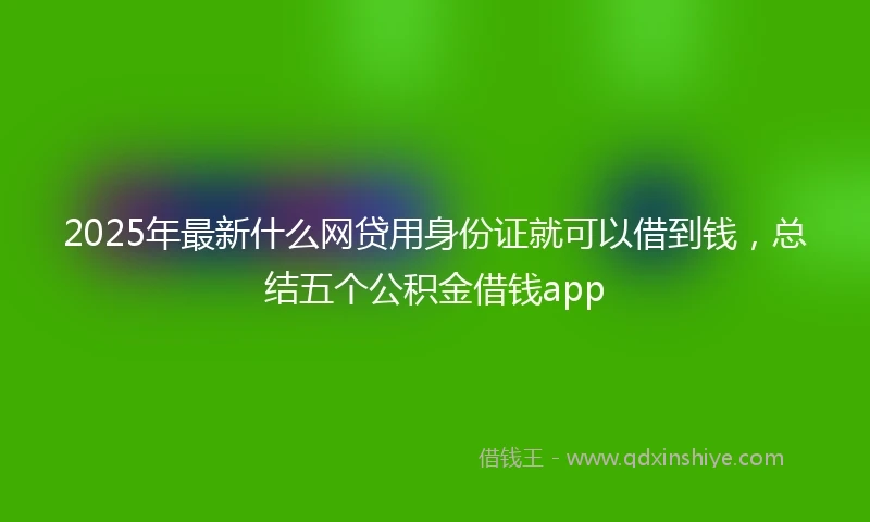 2025年最新什么网贷用身份证就可以借到钱，总结五个公积金借钱app