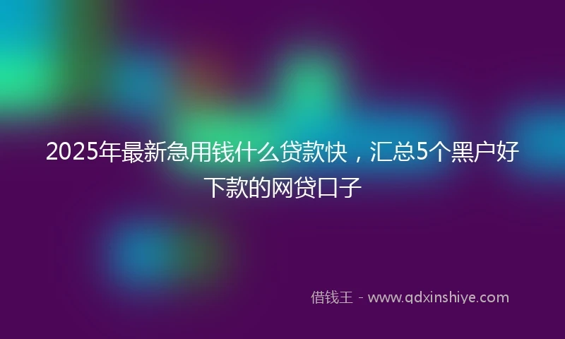 2025年最新急用钱什么贷款快，汇总5个黑户好下款的网贷口子