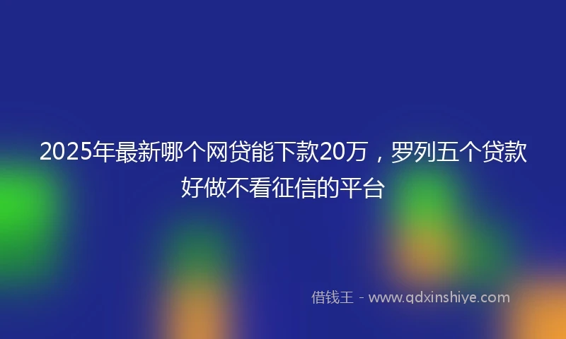 2025年最新哪个网贷能下款20万，罗列五个贷款好做不看征信的平台