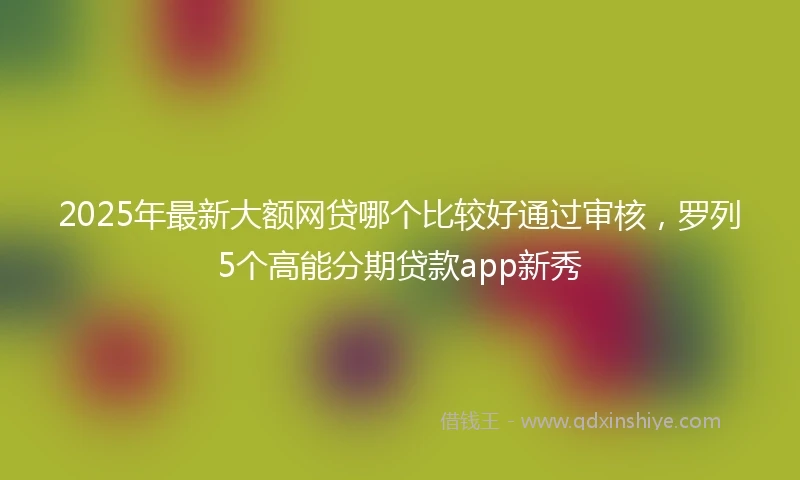 2025年最新大额网贷哪个比较好通过审核，罗列5个高能分期贷款app新秀