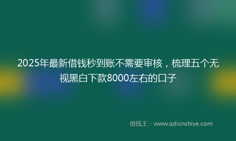 2025年最新借钱秒到账不需要审核，梳理五个无视黑白下款8000左右的口子