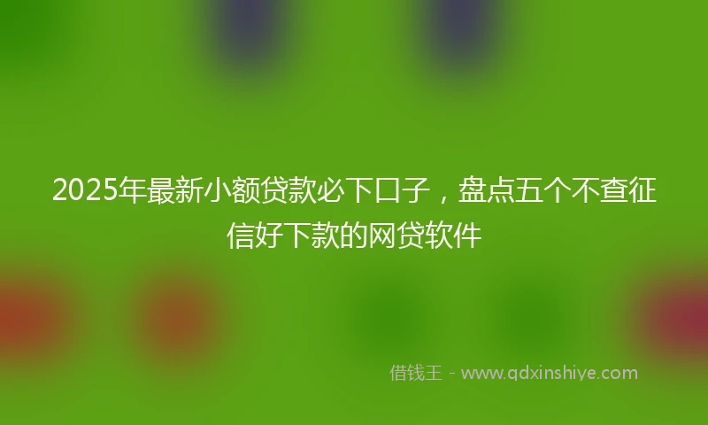 2025年最新小额贷款必下口子，盘点五个不查征信好下款的网贷软件
