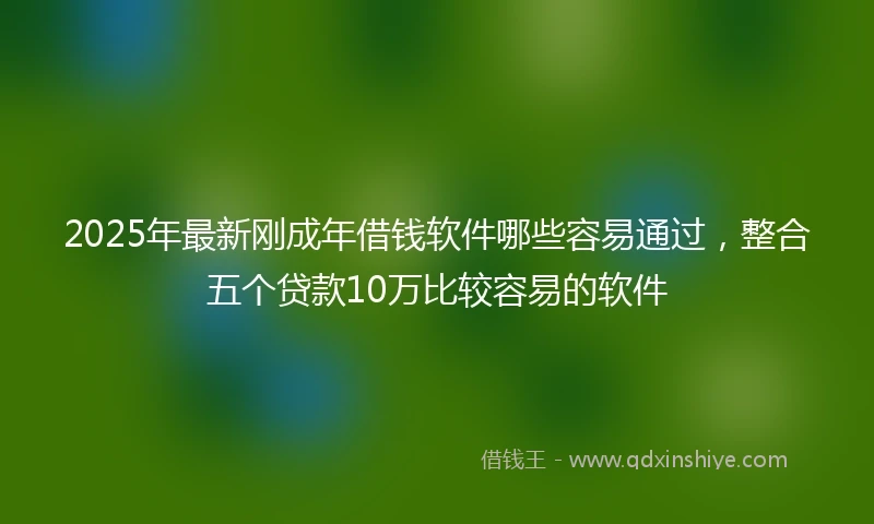 2025年最新刚成年借钱软件哪些容易通过，整合五个贷款10万比较容易的软件
